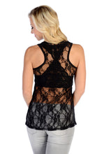 Load image into Gallery viewer, Devilish Lace Black Tank Top